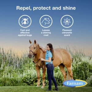 Farnam Bronco Gold Horse Fly Spray, Grooming Aid, Coat Conditioner 128 Ounces, Gallon Refill