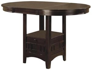 coaster counter height dining table extension leaf, dark cappuccino finish
