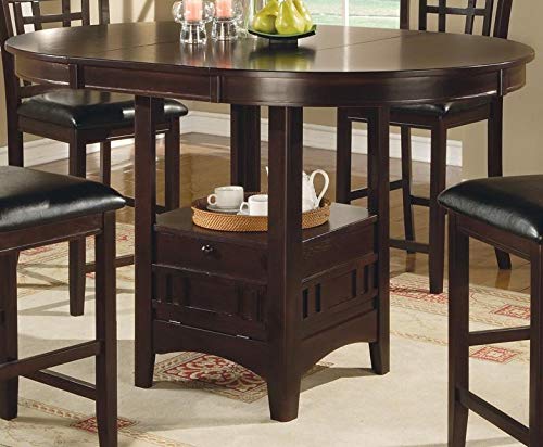 Coaster Counter Height Dining Table Extension Leaf, Dark Cappuccino Finish