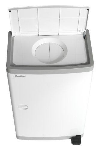 Janibell M400DS ABS 13-Gallon Commercial Diaper Disposal System with Extra Odor Control, Foot Pedal, Rectangular, 15-3/4" Width x 11-69/100" Depth x 25-1/5" Height, White / Gray