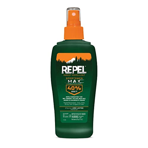 Repel Insect Repellent Sportsman Max Formula Spray Pump 40% DEET, Repels Mosquitoes, Ticks and Gnats, Effective Long-Lasting Protection, 40% DEET (Pump Spray) 6 fl Ounce