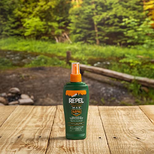 Repel Insect Repellent Sportsman Max Formula Spray Pump 40% DEET, Repels Mosquitoes, Ticks and Gnats, Effective Long-Lasting Protection, 40% DEET (Pump Spray) 6 fl Ounce