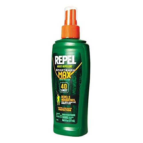 Repel Insect Repellent Sportsman Max Formula Spray Pump 40% DEET, Repels Mosquitoes, Ticks and Gnats, Effective Long-Lasting Protection, 40% DEET (Pump Spray) 6 fl Ounce