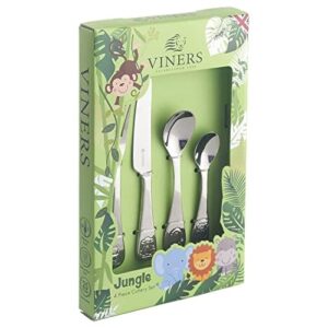 viners jungle 4-piece kids cutlery set giftbox