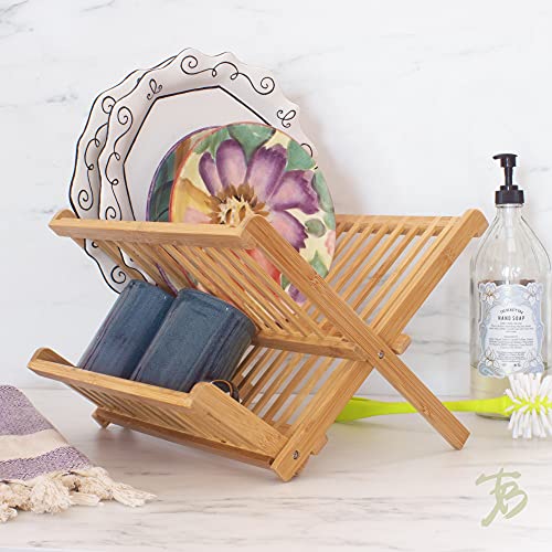 Totally Bamboo Compact Collapsible Dish Drying Rack