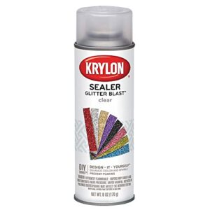 krylon k03800000 glitter blast, clear sealer fast drying coat to increase durability, 6 oz
