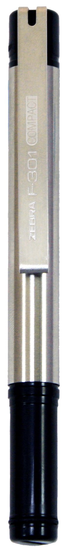 Zebra Pen F-301 Compact Retractable Ballpoint Pen, Stainless Steel Barrel, Fine Point, 0.7mm, Black Ink, 2-Pack