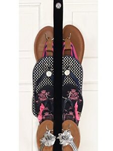 new- flip flop and sandal hanger by boottique - black velvet ribbon with metal hooks