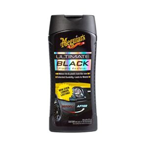 Meguiar's Ultimate Black Plastic Restorer - Restores Black Plastic & Faded Trim Pieces While Adding Durability & UV Protection - 12 Oz