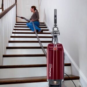 Hoover WindTunnel Max Bagged Upright Vacuum Cleaner, with HEPA Media Filtration, 30ft. Power Cord, UH30600, Red