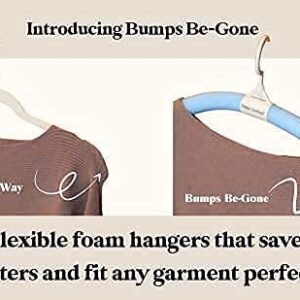 Feel Kozi No Bumps Hangers - Sweater Hangers No Shoulder Bump - Padded Hangers and Foam Hangers for Wet Clothes - No Slip Hangers for Jerseys - Flexible, Bendable