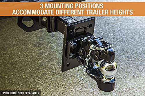 Buyers Products PM87 3-Position Pintle Hook Mount, Black, 9 in. Shank