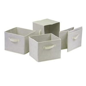winsome beige capri foldable fabric storage baskets set of 4
