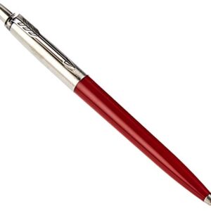 1 X Parker Jotter Retractable Ball Point Pen, Red Barrel, Black Ink, Medium Point