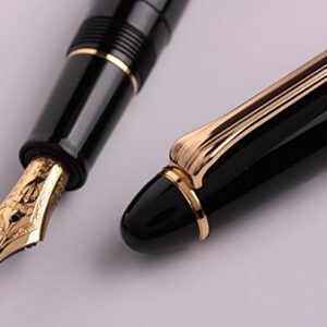 Sailor 1911 Large Black Gold Trim 21K Gold Medium Point Fountain Pen - 11-2021-420