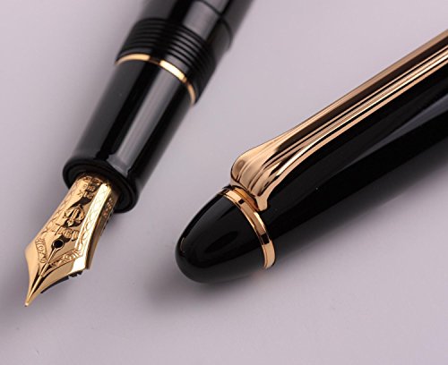 Sailor 1911 Large Black Gold Trim 21K Gold Medium Point Fountain Pen - 11-2021-420