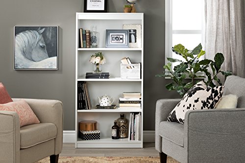 South Shore Axess 4-Shelf Bookcase, Pure White