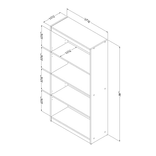 South Shore Axess 4-Shelf Bookcase, Pure White