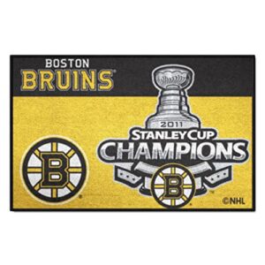 fanmats 12675 boston bruins 2011 nhl stanley cup champions starter mat accent rug - 19in. x 30in.