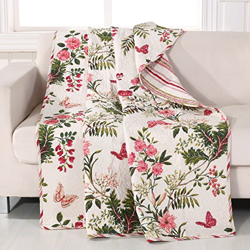 Greenland Home Butterflies Throw Blanket, Full, White