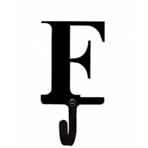 village wrought iron decorative letter f - wall hook small