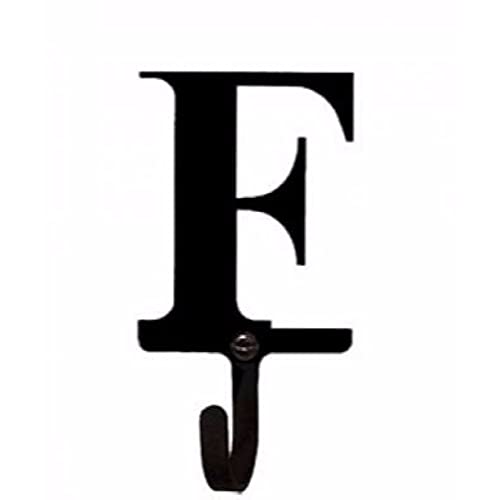 Village Wrought Iron Decorative Letter F - Wall Hook Small