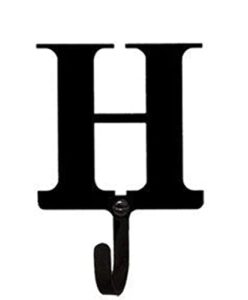 village wrought iron decorative letter h - wall hook small