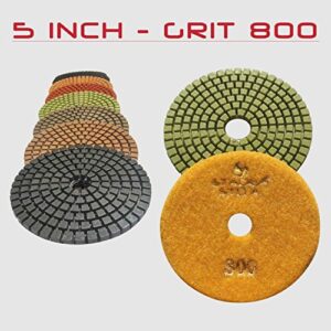 STADEA Premium Grade Wet 5" Diamond Polishing Pads Set For CONCRETE Polish