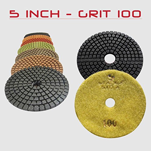 STADEA Premium Grade Wet 5" Diamond Polishing Pads Set For CONCRETE Polish