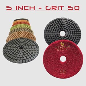 STADEA Premium Grade Wet 5" Diamond Polishing Pads Set For CONCRETE Polish