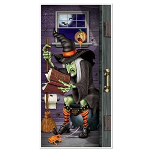 witch restroom door cover party accessory (1 count) (1/pkg)