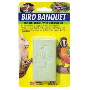 Zoo Med Mineral Block With Vegetables Bird Banquet, 5-Ounce