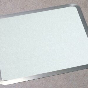 Vance 12 X 15 inch White Built-in Surface Saver Tempered Glass Cutting Board with Stainless Steel Frame | Best Kitchen Chopping Board for Food Prep | BPA-Free | Non-Porous