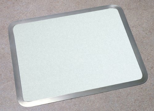 Vance 12 X 15 inch White Built-in Surface Saver Tempered Glass Cutting Board with Stainless Steel Frame | Best Kitchen Chopping Board for Food Prep | BPA-Free | Non-Porous