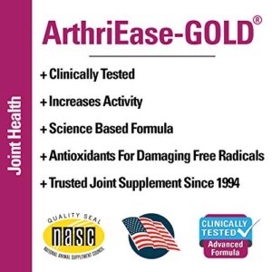 Vet Classics ArthriEase-Gold Hip & Joint Support for Dogs, Cats– Pet Health Supplement Powder – Alleviates Aches, Discomfort – For Flexibility, Healthy Joint Function – Antioxidants – 1 Lb.