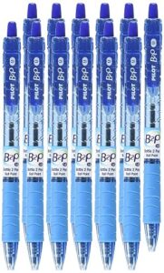 pilot ballpoint pen, retractable, rubber grip, medium point, blue, 12 pens (pil32801)