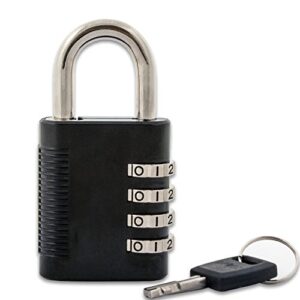 fjm security sx-575 locker combination padlock with key override and code discovery, black