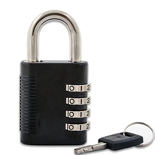 FJM Security SX-575 Locker Combination Padlock with Key Override and Code Discovery, Black