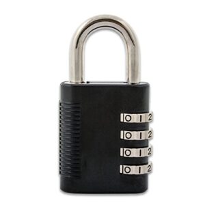 FJM Security SX-575 Locker Combination Padlock with Key Override and Code Discovery, Black