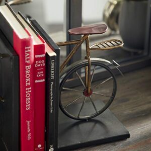 Deco 79 Metal Bike Bookends, Set of 2 6"W, 9"H, Black