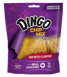 dingo chip mix snack for all dogs, chicken, 16-ounce