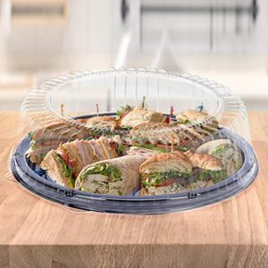 CaterLine Plastic Round Catering Tray Dome Lid, 12-Inch Diameter x 2.75-Inch Height, Clear (25-Count)