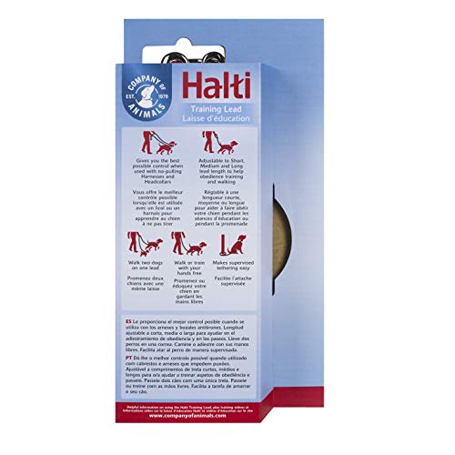 Halti Training Lead For Dogs, Double Ended Dog Training Leash for Halti Head Collar and No Pull Harness, Black Training Leash for Medium Dogs and Large Dogs