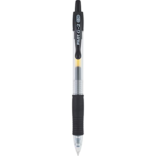 Pilot, G2 Premium Gel Roller Pens, Ultra Fine Point 0.38 mm, Pack of 5, Black