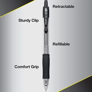 Pilot, G2 Premium Gel Roller Pens, Ultra Fine Point 0.38 mm, Pack of 5, Black