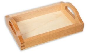 amazing child montessori mini quality beech wooden tray (internal dimensions 6.5 x 4 x 1 inches)