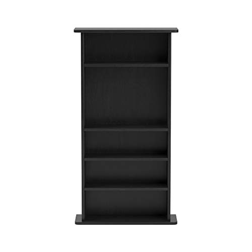 Atlantic Drawbridge Media Storage Cabinet - Organize optical media, up to 240 CD, or 108 DVD, or 132 BD/Video Games, Adjustable Shelves, PN 37935726 in Black