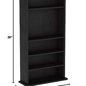 Atlantic Drawbridge Media Storage Cabinet - Organize optical media, up to 240 CD, or 108 DVD, or 132 BD/Video Games, Adjustable Shelves, PN 37935726 in Black