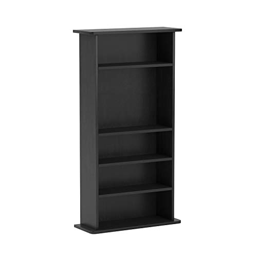 Atlantic Drawbridge Media Storage Cabinet - Organize optical media, up to 240 CD, or 108 DVD, or 132 BD/Video Games, Adjustable Shelves, PN 37935726 in Black