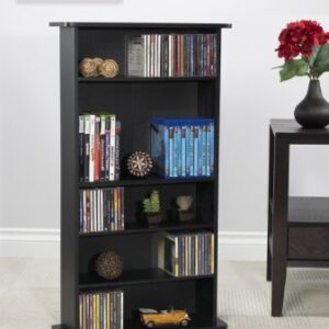 Atlantic Drawbridge Media Storage Cabinet - Organize optical media, up to 240 CD, or 108 DVD, or 132 BD/Video Games, Adjustable Shelves, PN 37935726 in Black